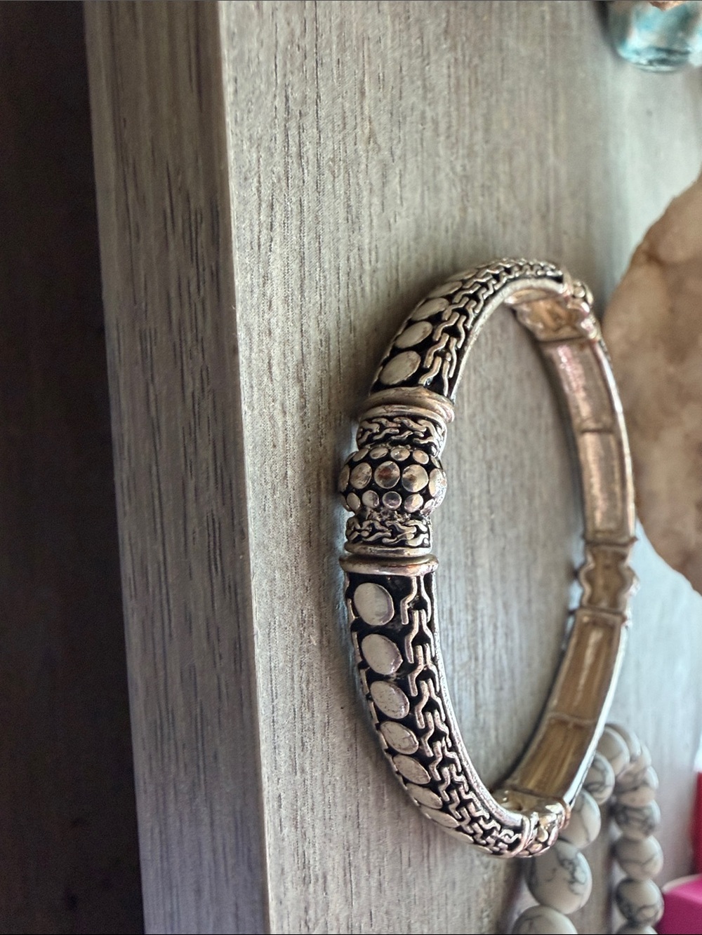 Decorative Silver-Tone Ornate Wall Hook Bracelet Accent